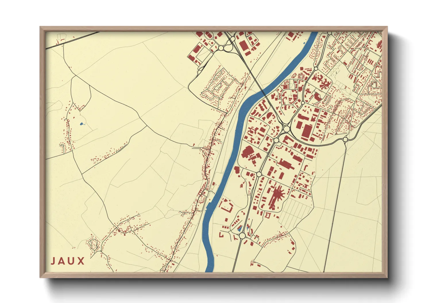 Une affiche de carte sur Jaux