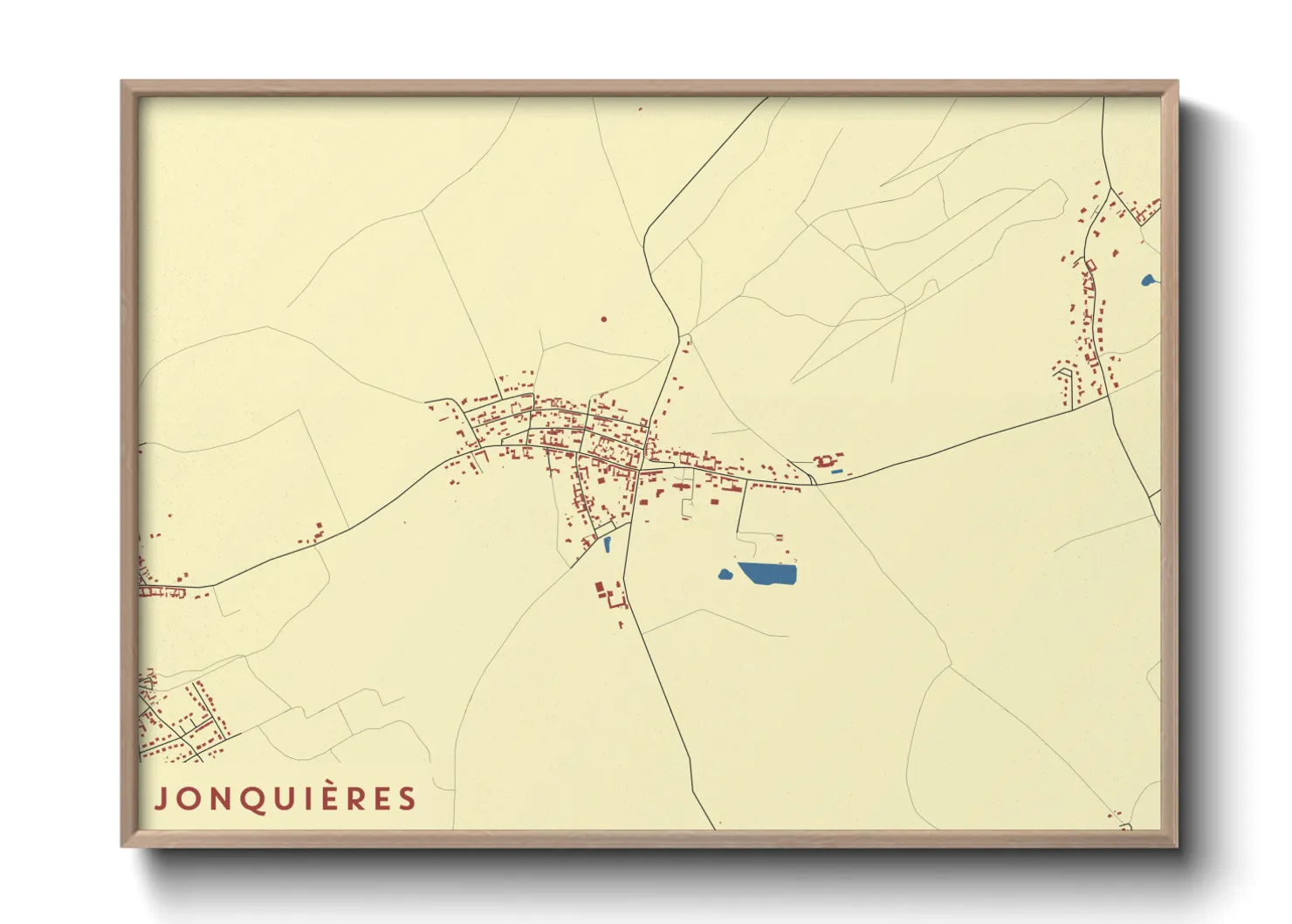 Une affiche de carte sur Jonquières
