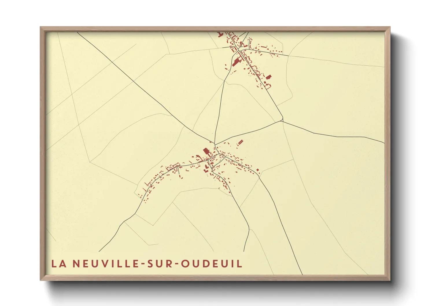 Une affiche de carte sur La Neuville-sur-Oudeuil