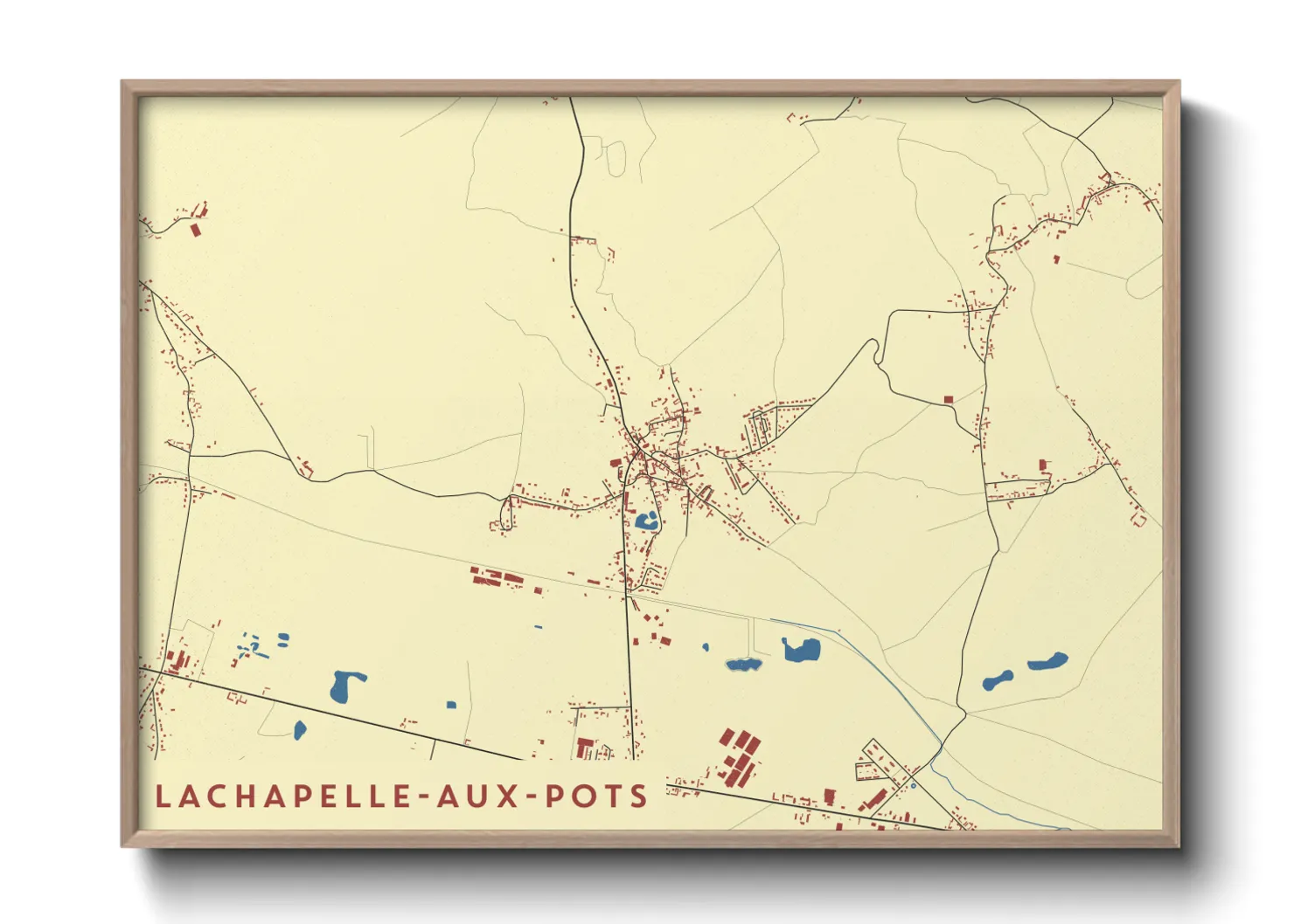 Une affiche de carte sur Lachapelle-aux-Pots