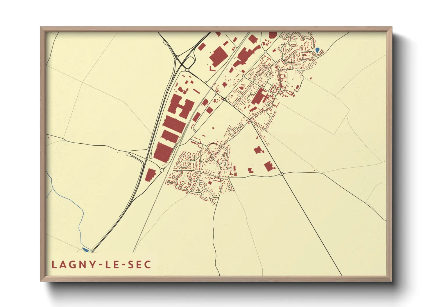 Une affiche de carte sur Lagny-le-Sec