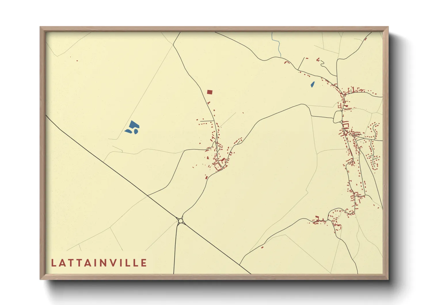 Une affiche de carte sur Lattainville