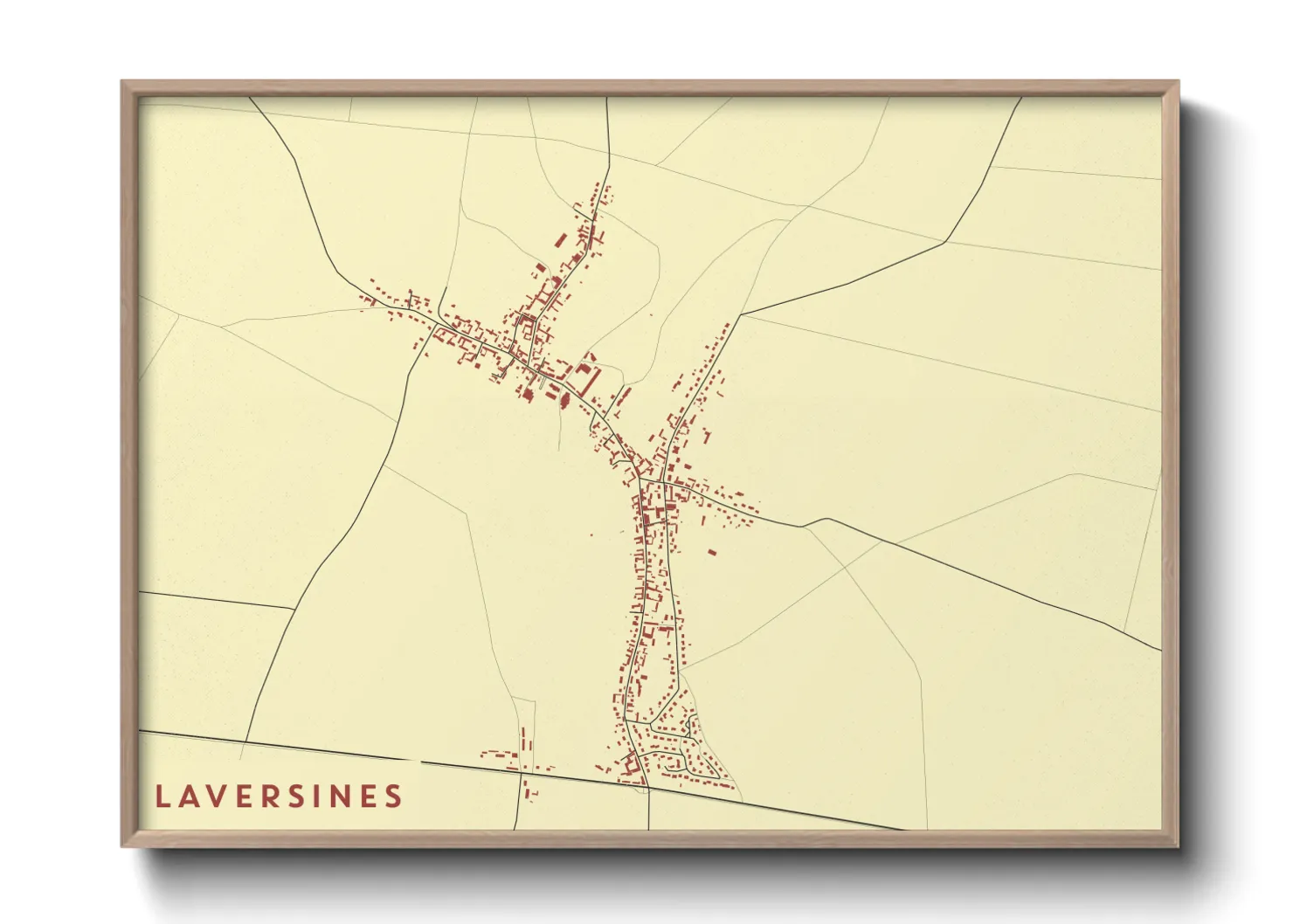 Une affiche de carte sur Laversines