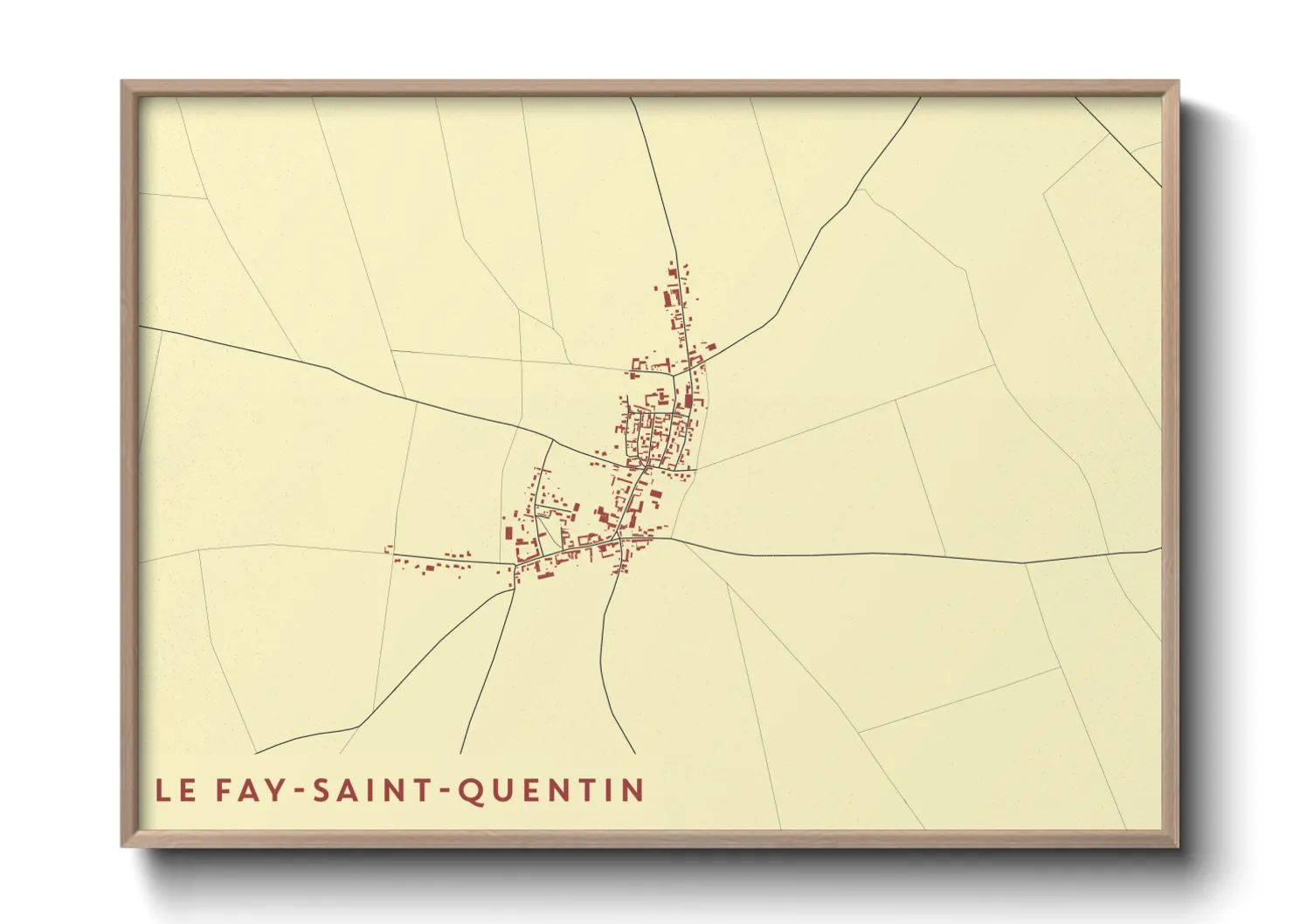 Une affiche de carte sur Le Fay-Saint-Quentin
