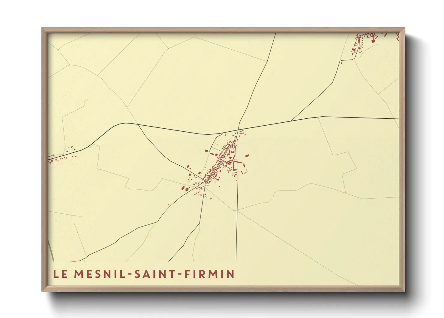 Une affiche de carte sur Le Mesnil-Saint-Firmin