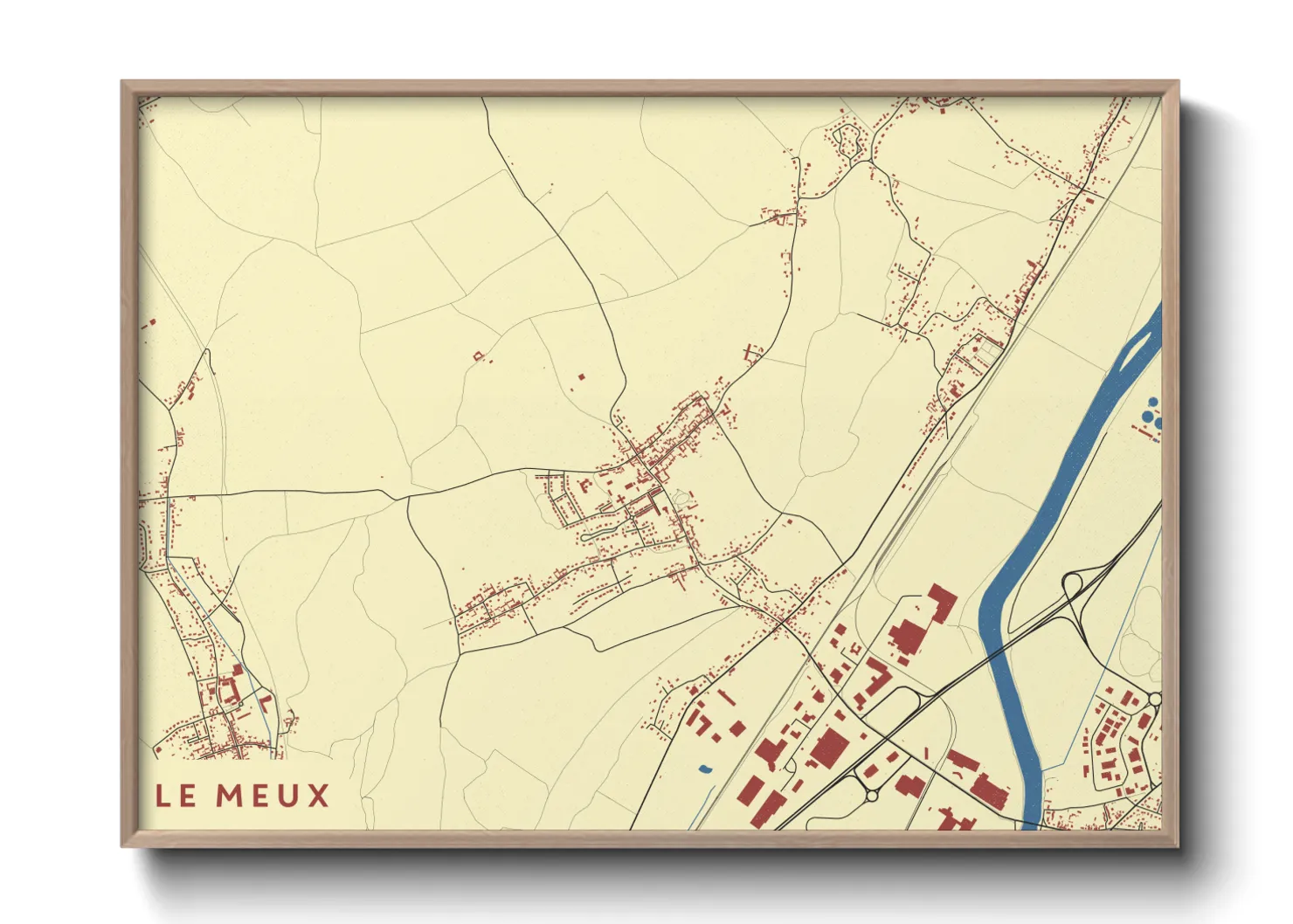 Une affiche de carte sur Le Meux