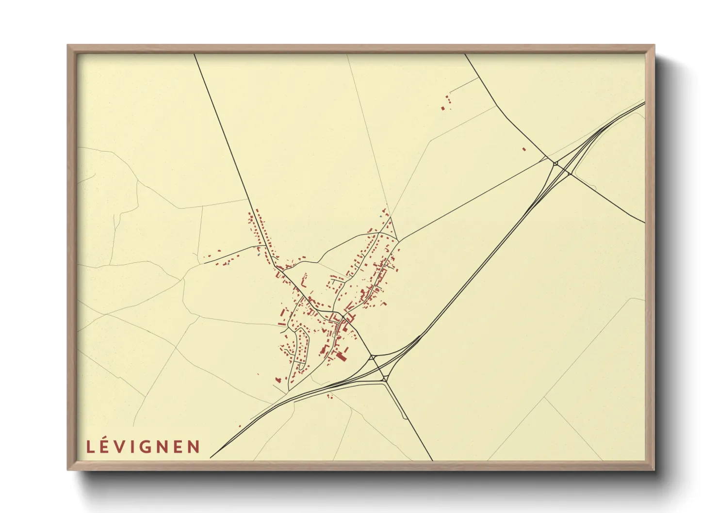 Une affiche de carte sur Lévignen
