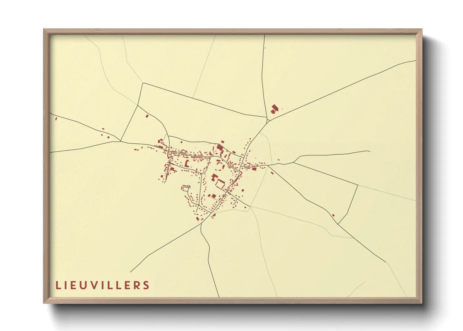 Une affiche de carte sur Lieuvillers
