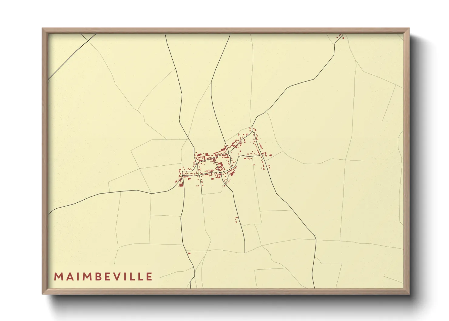 Une affiche de carte sur Maimbeville