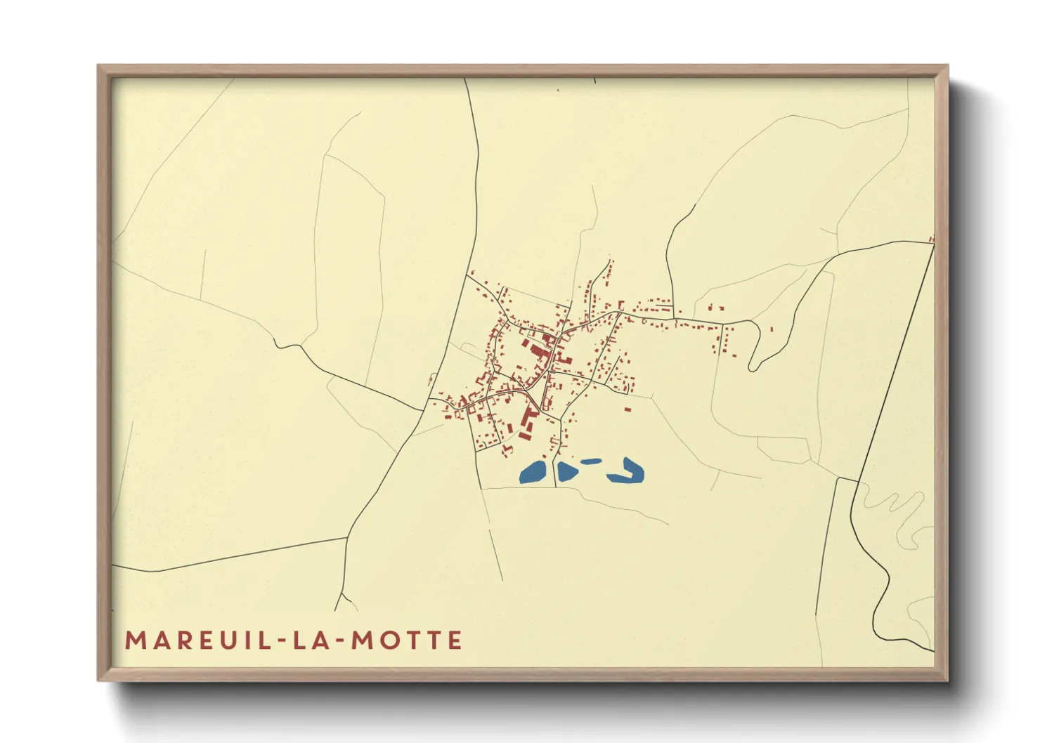 Une affiche de carte sur Mareuil-la-Motte