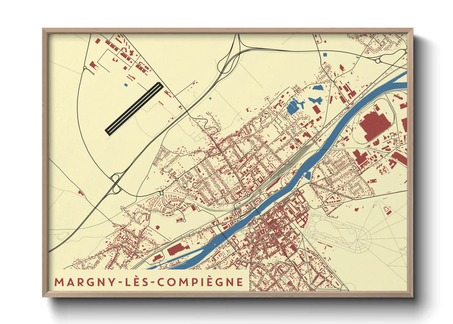 Une affiche de carte sur Margny-lès-Compiègne