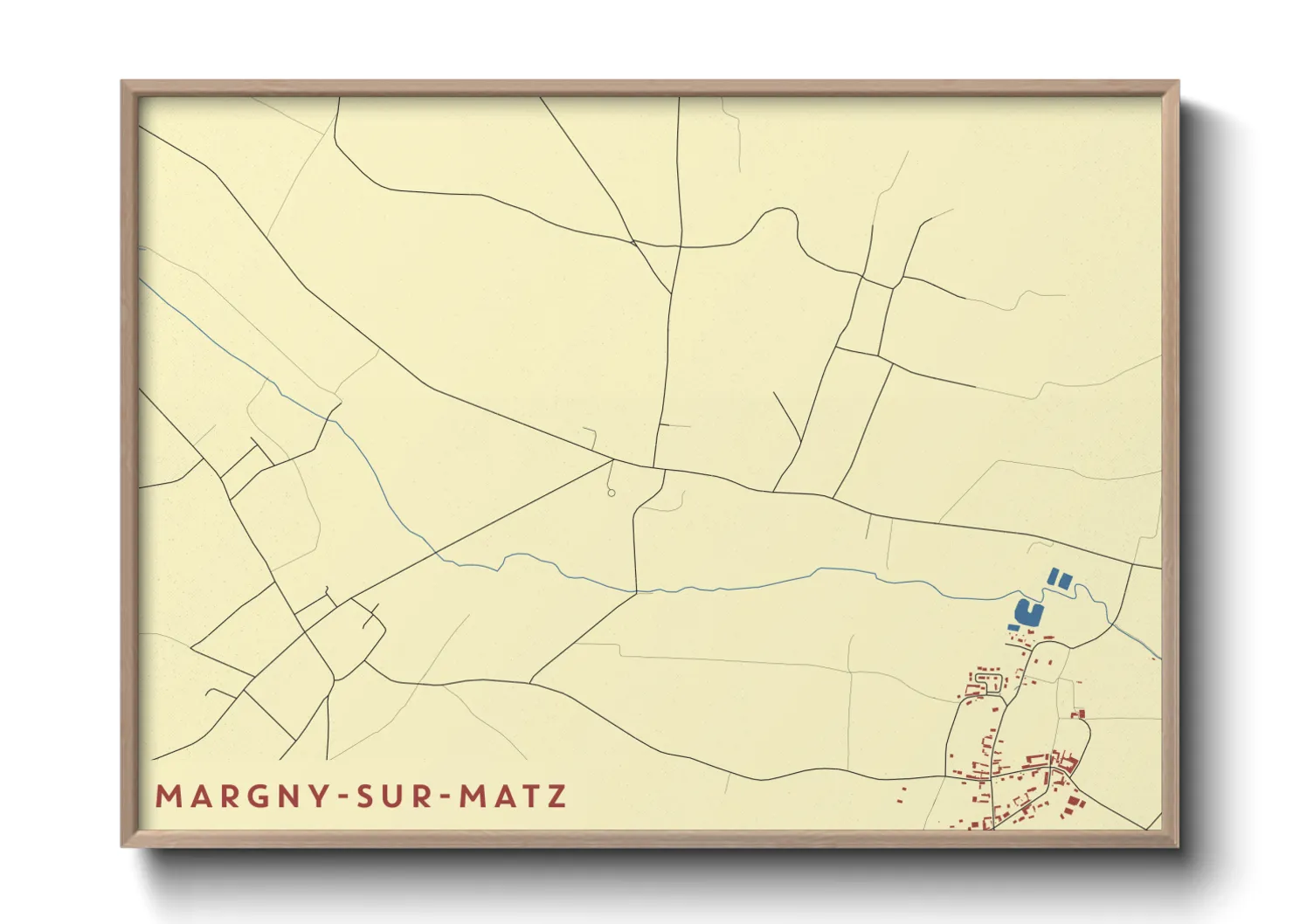 Une affiche de carte sur Margny-sur-Matz