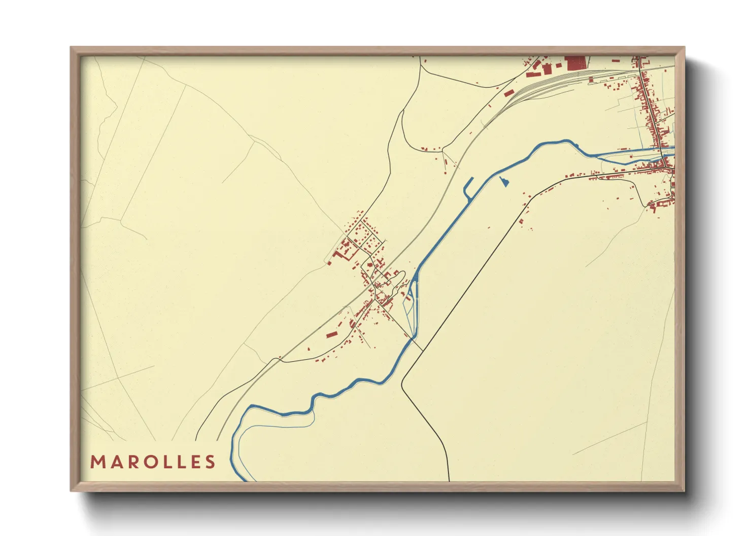 Une affiche de carte sur Marolles
