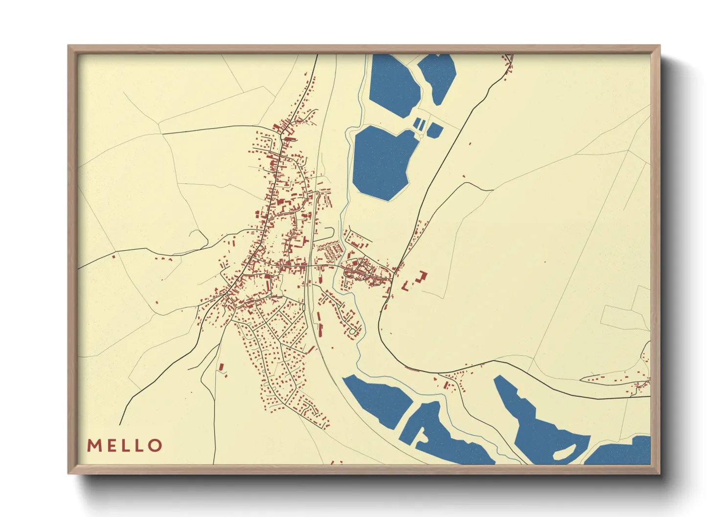 Une affiche de carte sur Mello