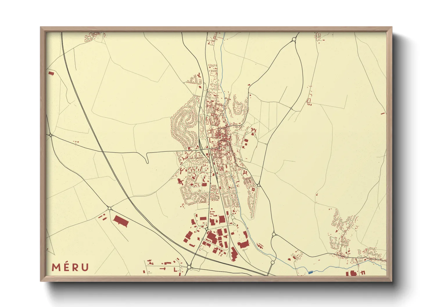Une affiche de carte sur Méru