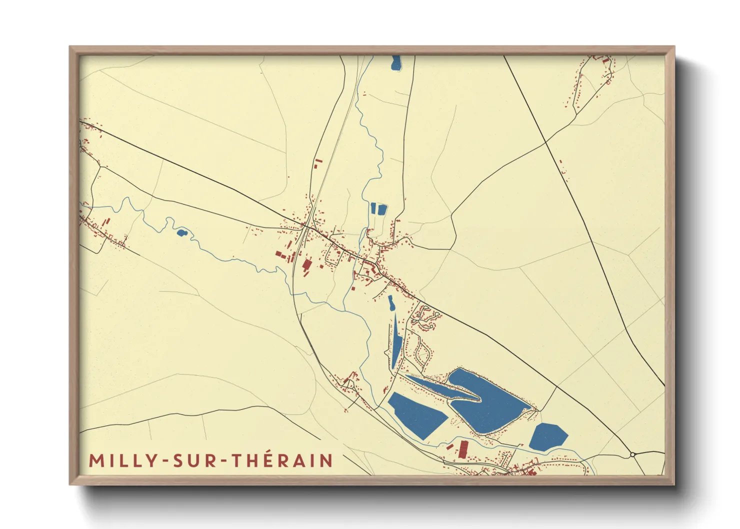 Une affiche de carte sur Milly-sur-Thérain