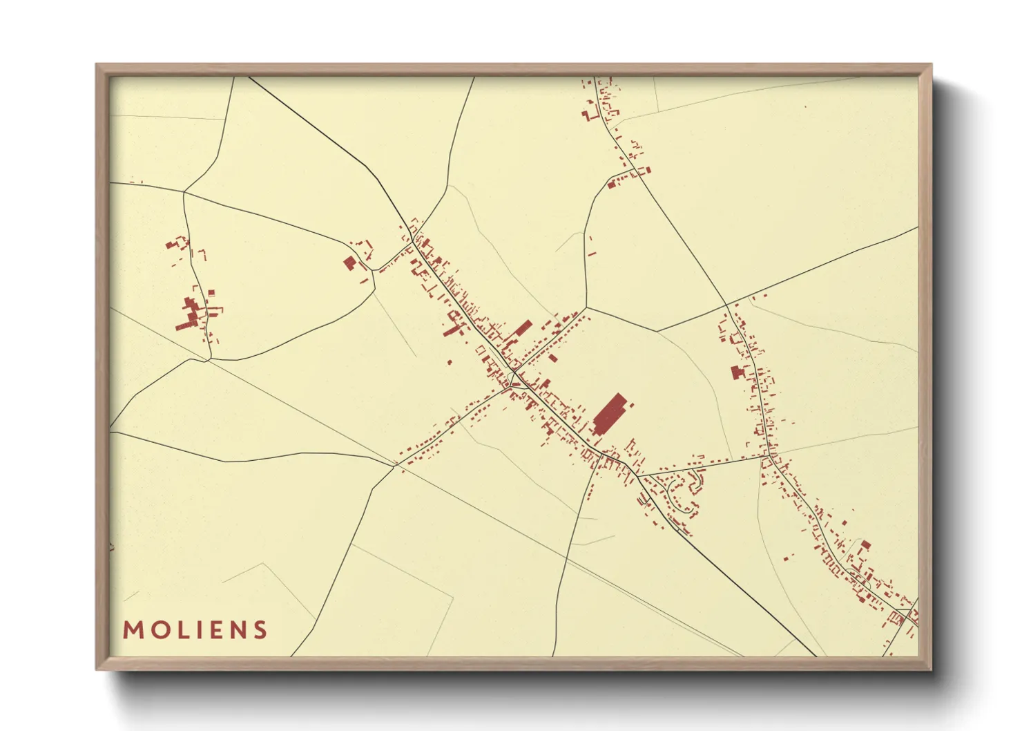 Une affiche de carte sur Moliens