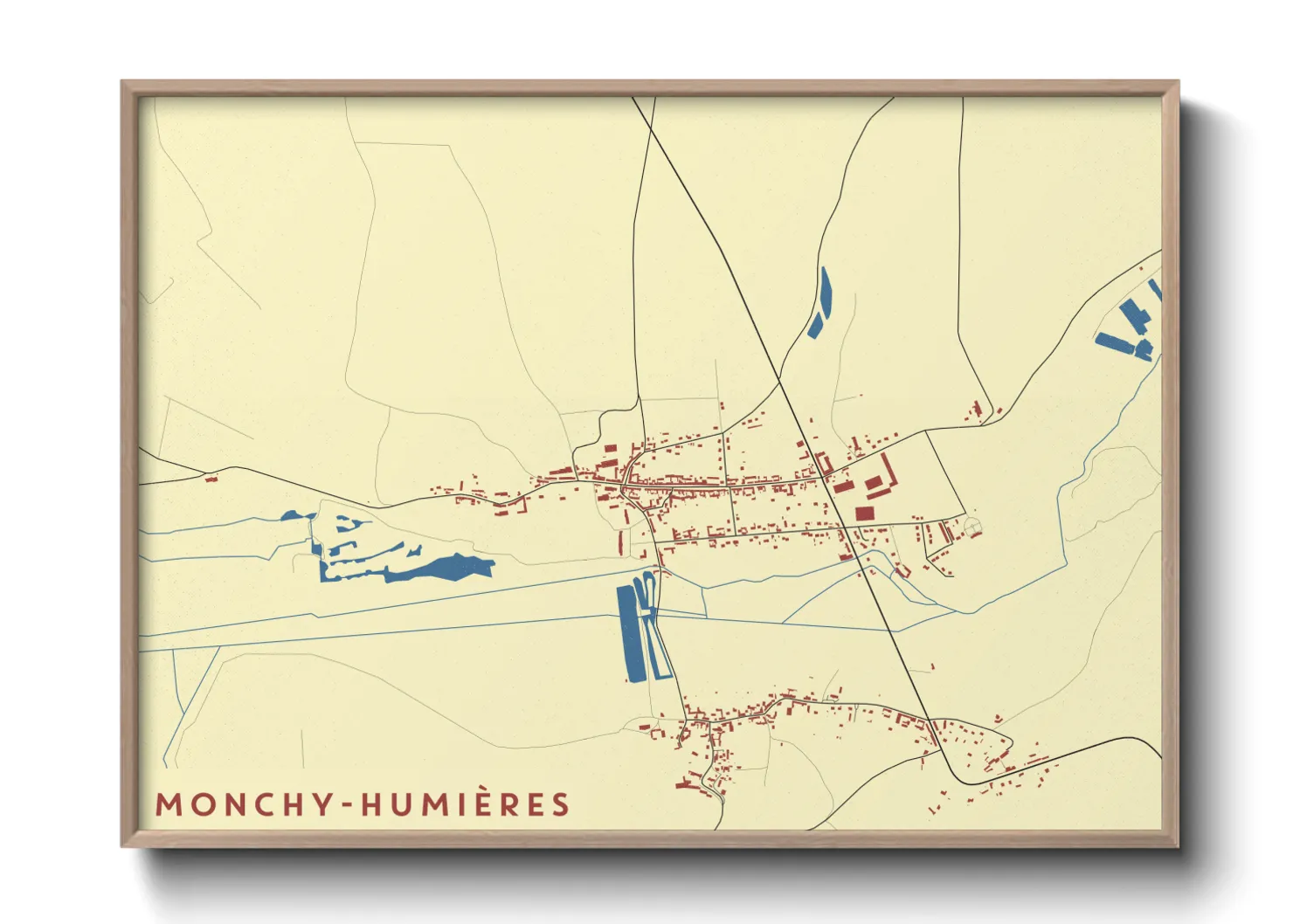 Une affiche de carte sur Monchy-Humières