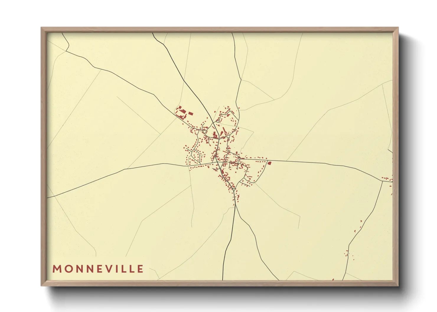 Une affiche de carte sur Monneville