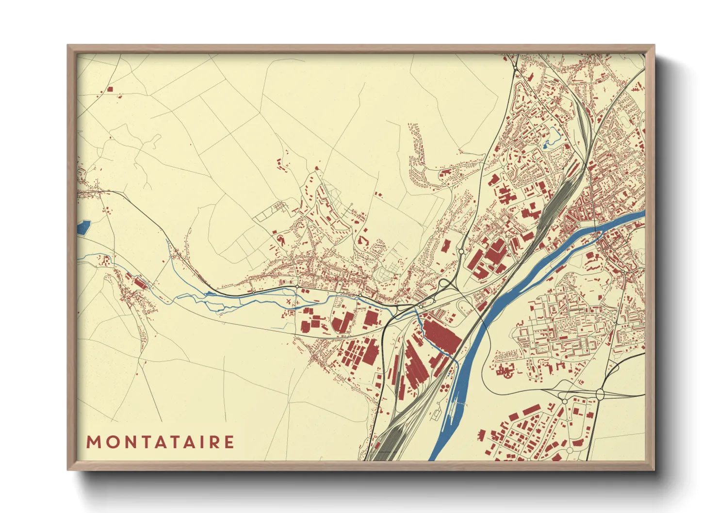 Une affiche de carte sur Montataire