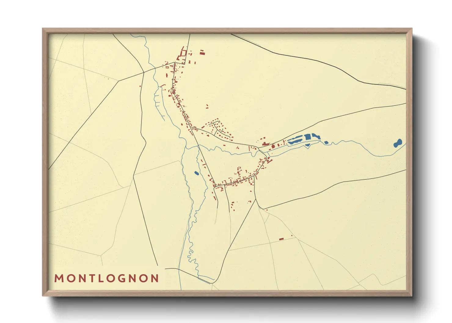 Une affiche de carte sur Montlognon