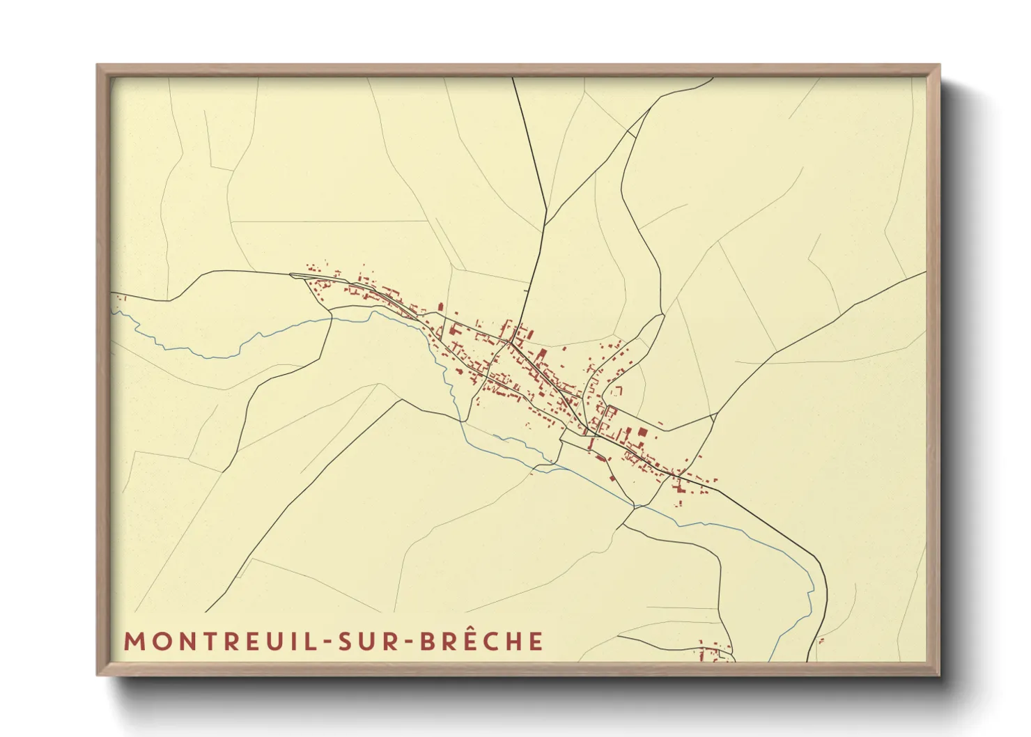 Une affiche de carte sur Montreuil-sur-Brêche