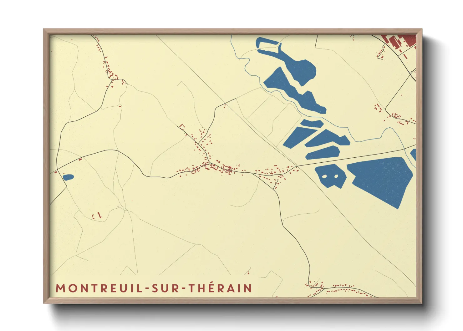 Une affiche de carte sur Montreuil-sur-Thérain