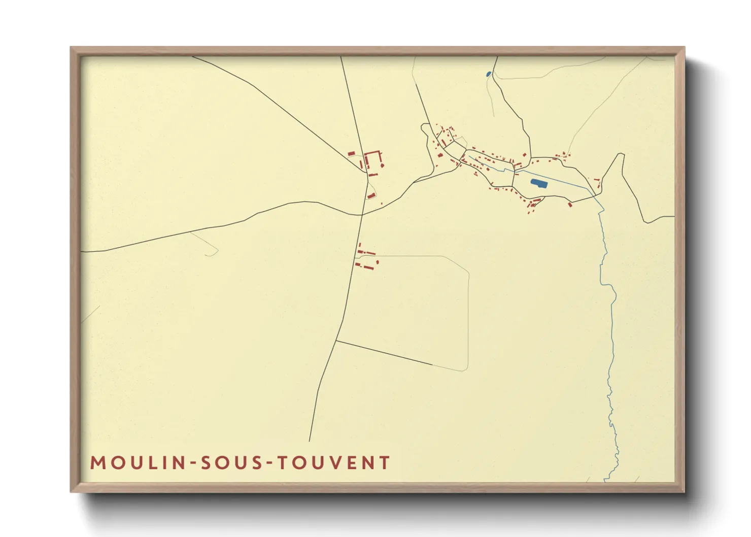 Une affiche de carte sur Moulin-sous-Touvent
