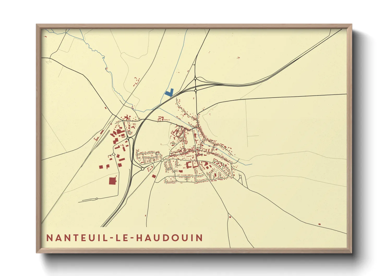 Une affiche de carte sur Nanteuil-le-Haudouin
