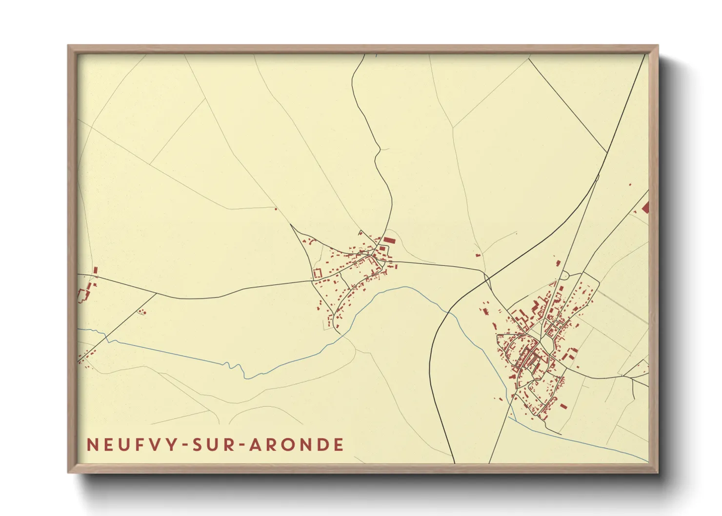 Une affiche de carte sur Neufvy-sur-Aronde