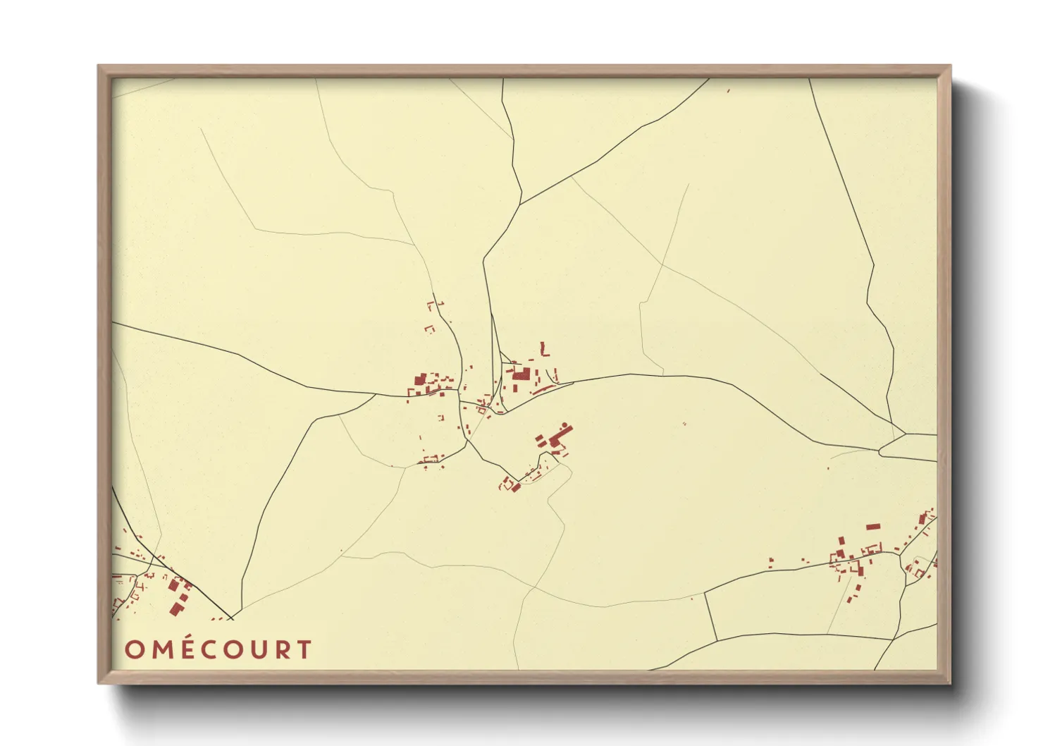 Une affiche de carte sur Omécourt