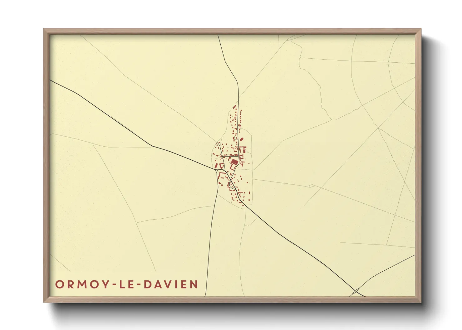 Une affiche de carte sur Ormoy-le-Davien