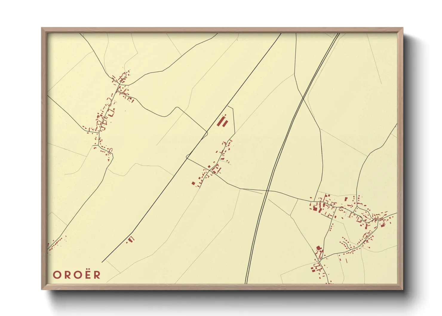 Une affiche de carte sur Oroër