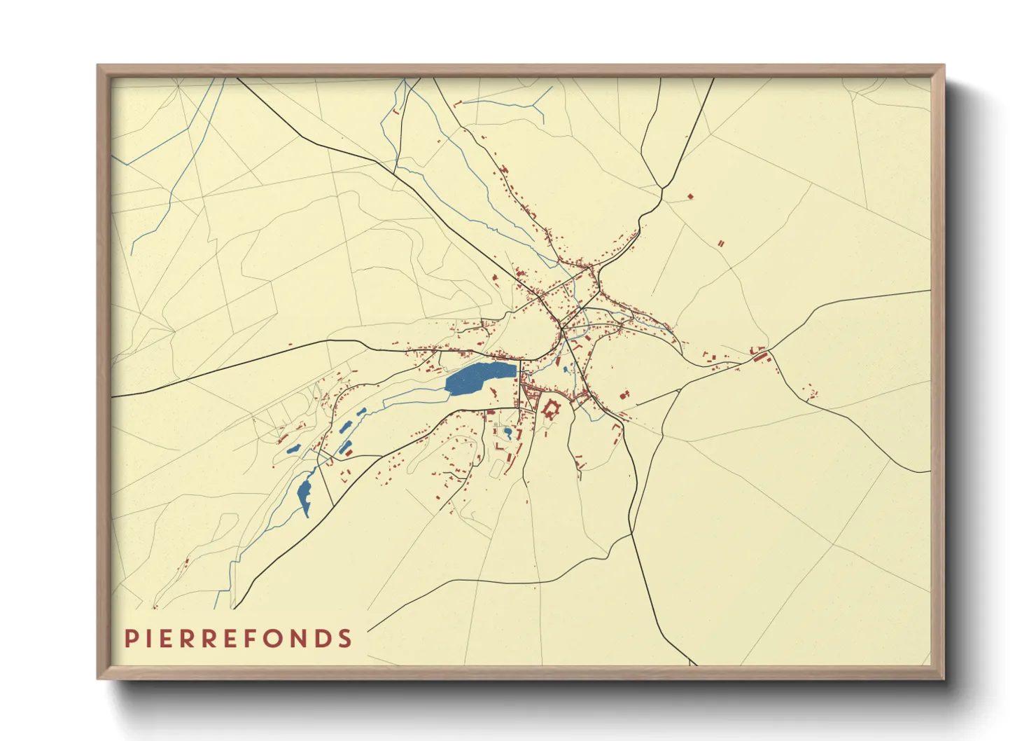 Une affiche de carte sur Pierrefonds
