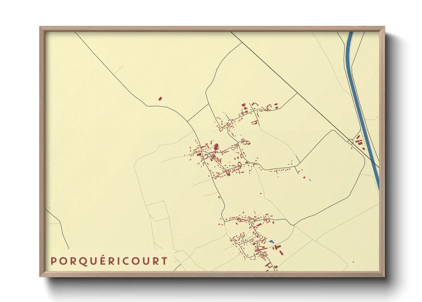 Une affiche de carte sur Porquéricourt