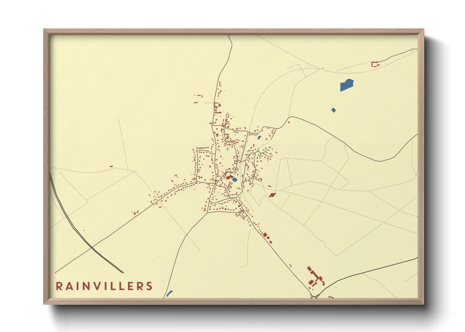 Une affiche de carte sur Rainvillers