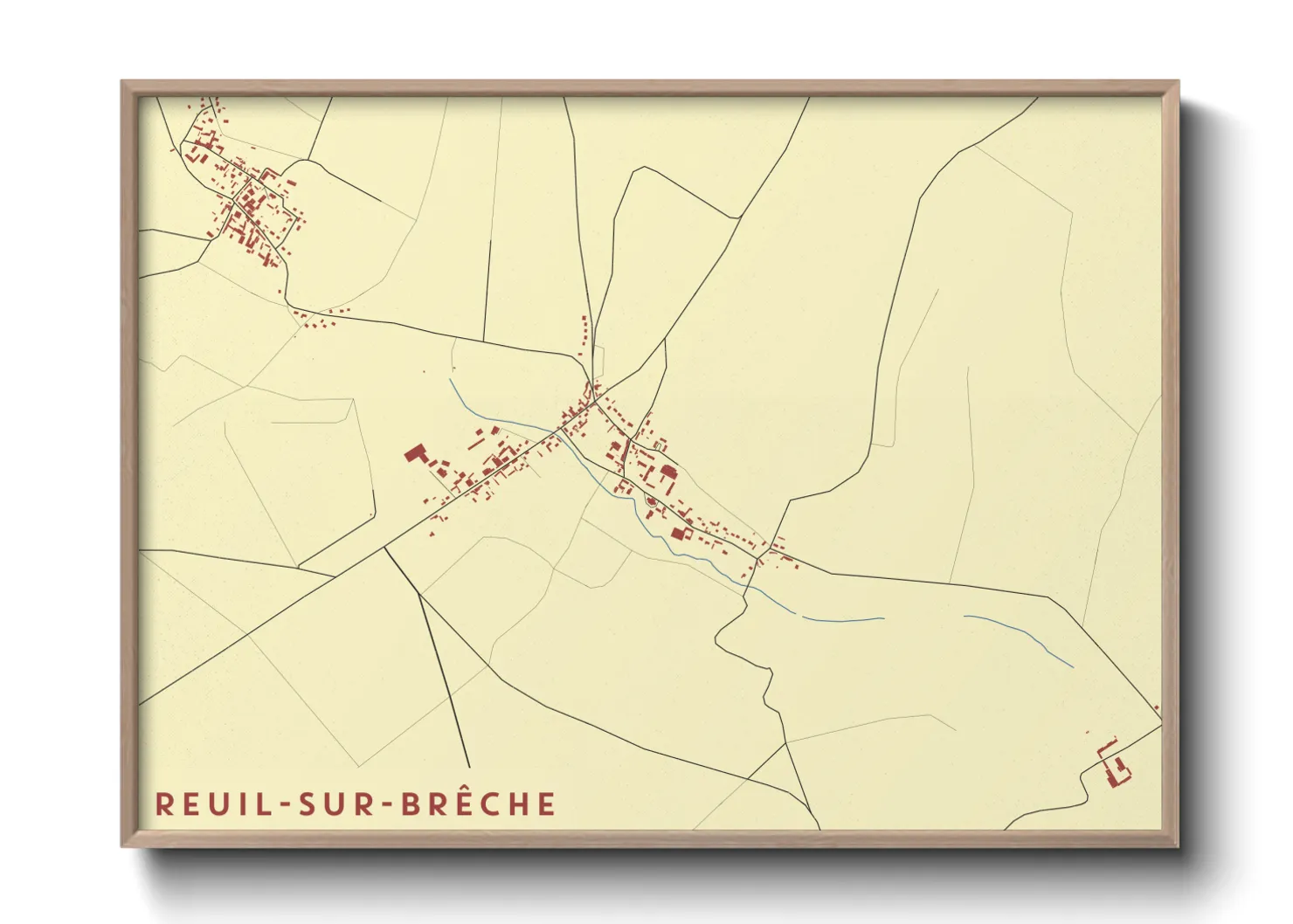 Une affiche de carte sur Reuil-sur-Brêche