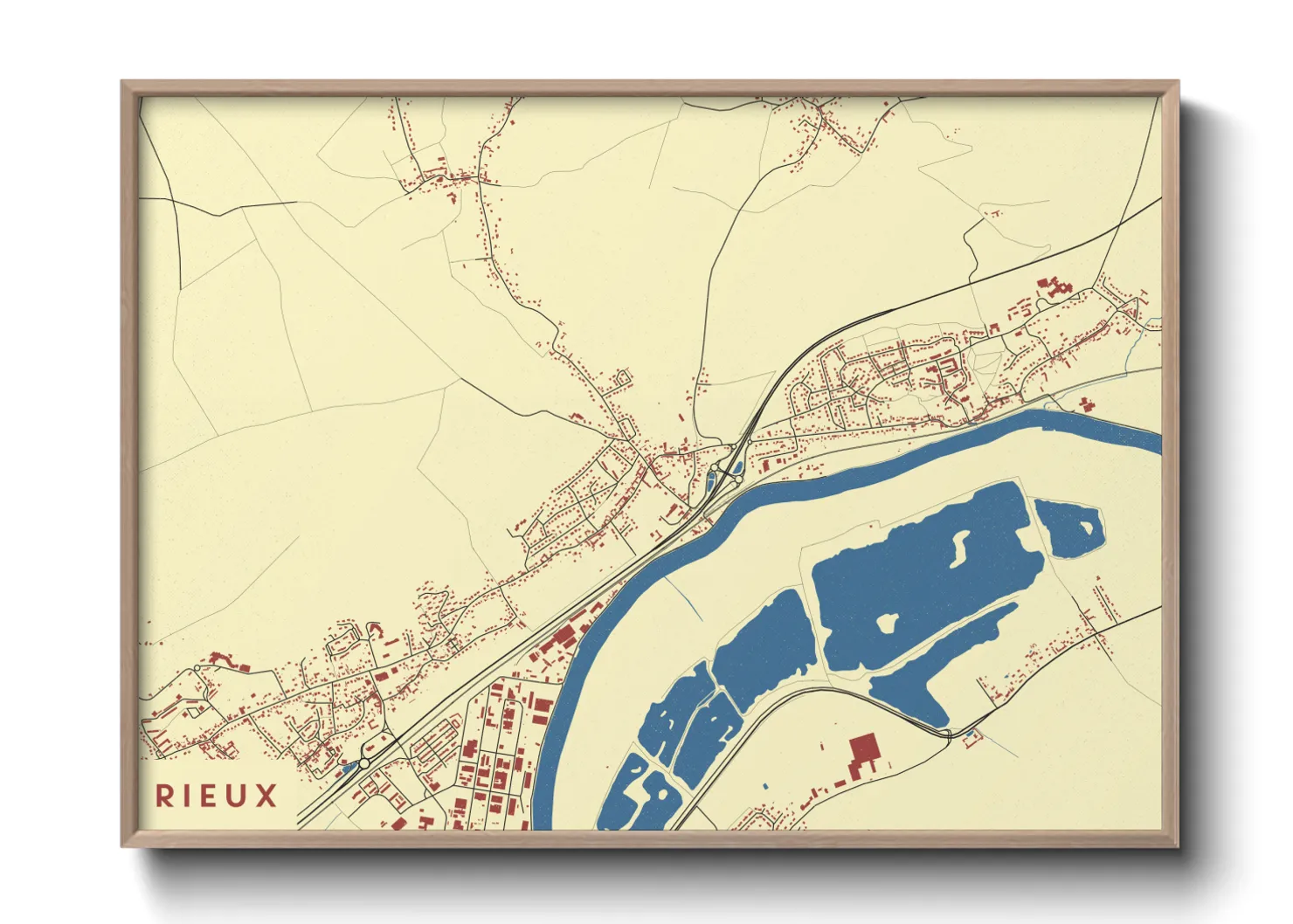 Une affiche de carte sur Rieux