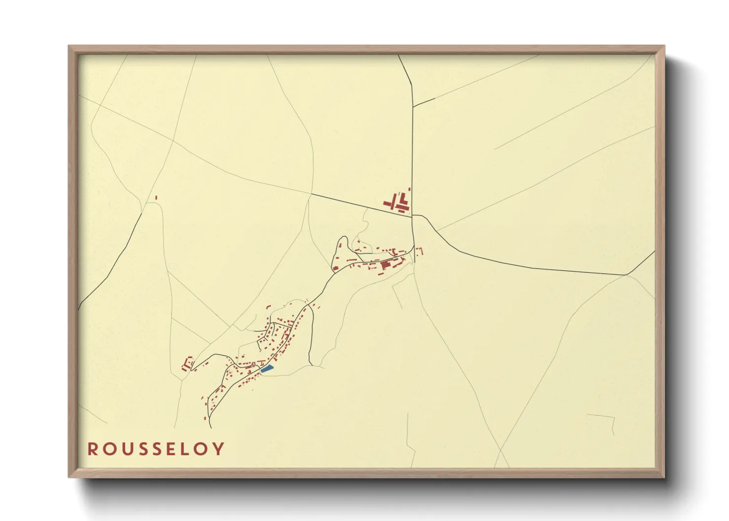 Une affiche de carte sur Rousseloy