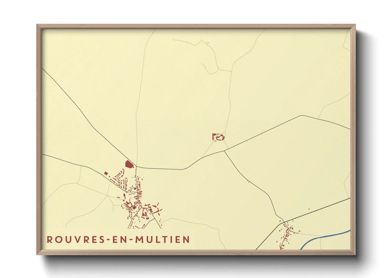 Une affiche de carte sur Rouvres-en-Multien