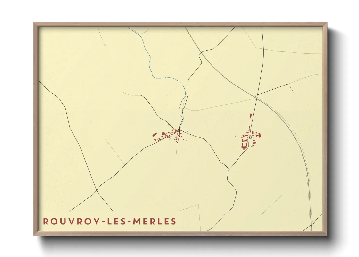 Une affiche de carte sur Rouvroy-les-Merles