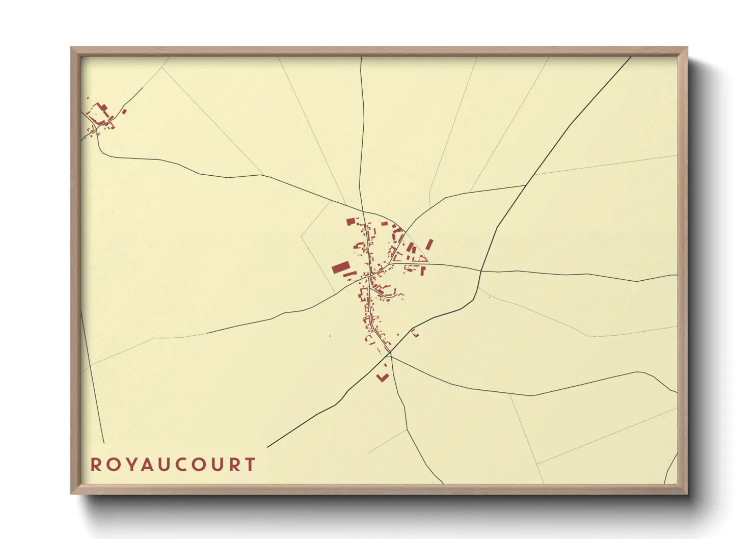 Une affiche de carte sur Royaucourt