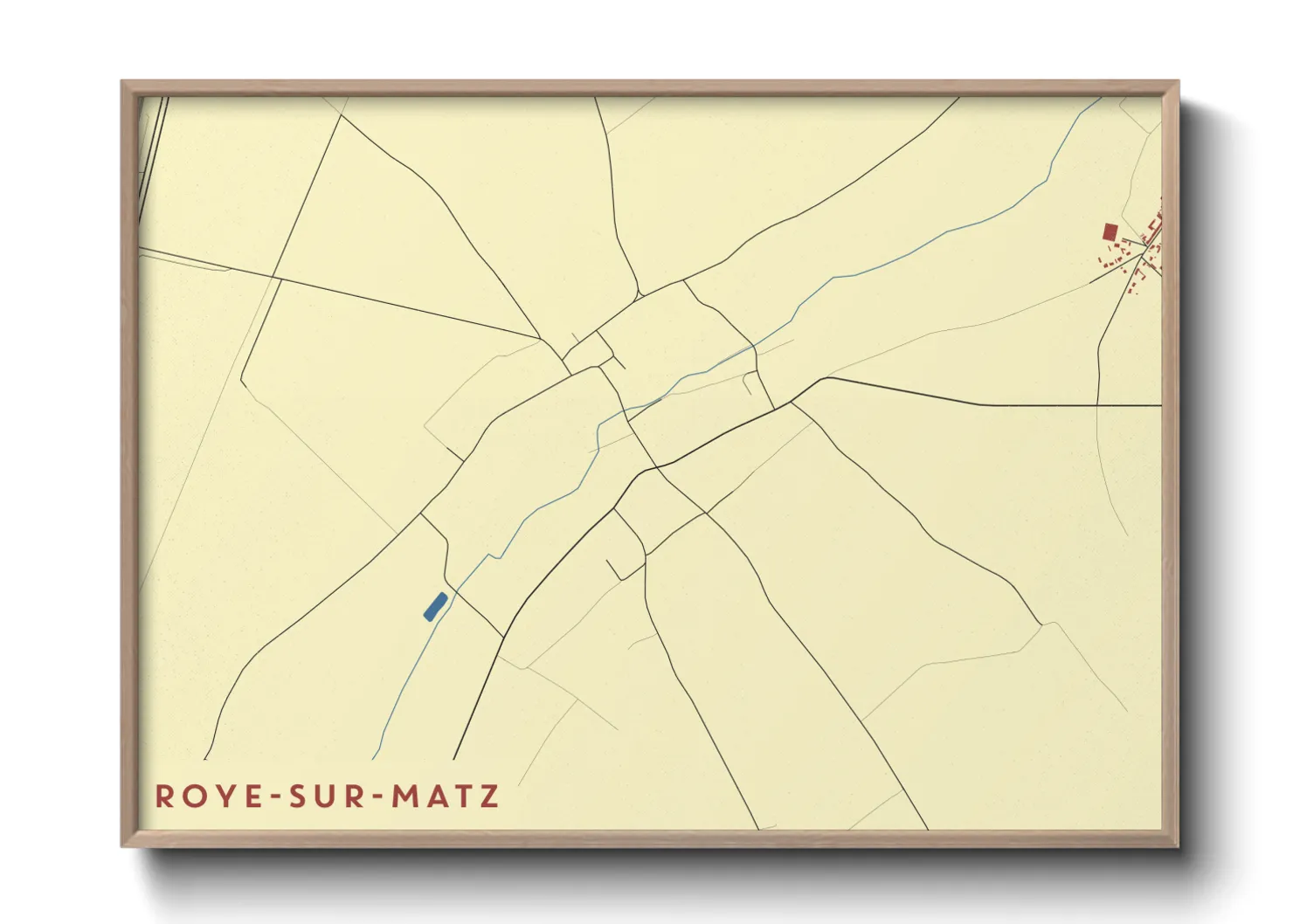 Une affiche de carte sur Roye-sur-Matz