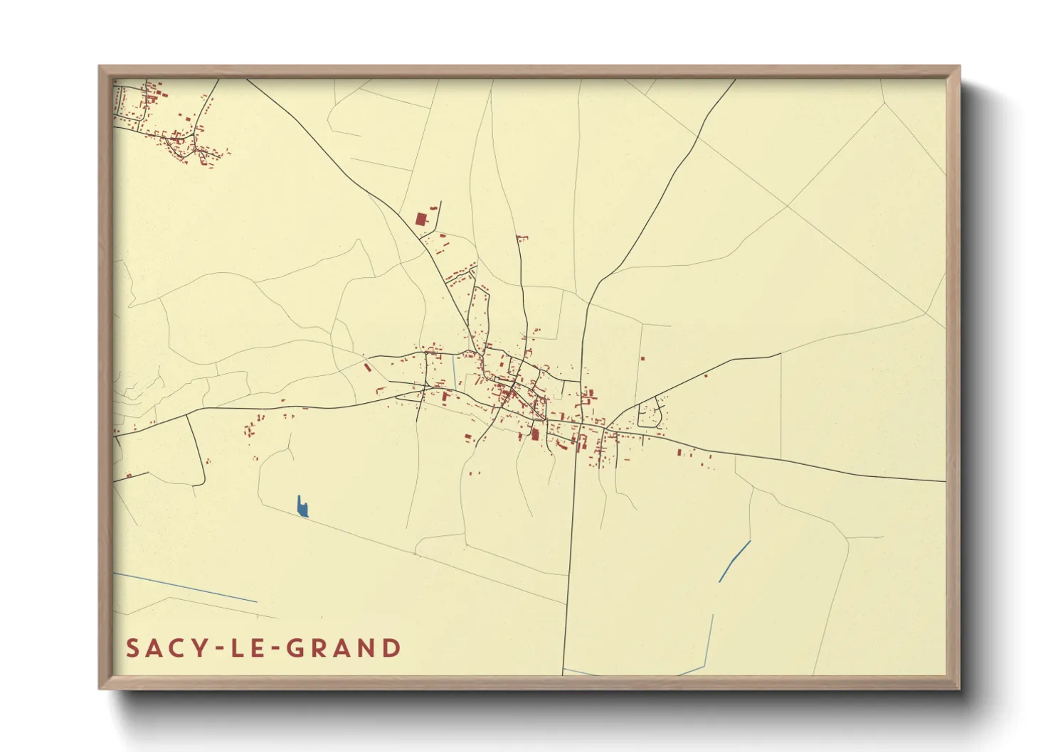 Une affiche de carte sur Sacy-le-Grand