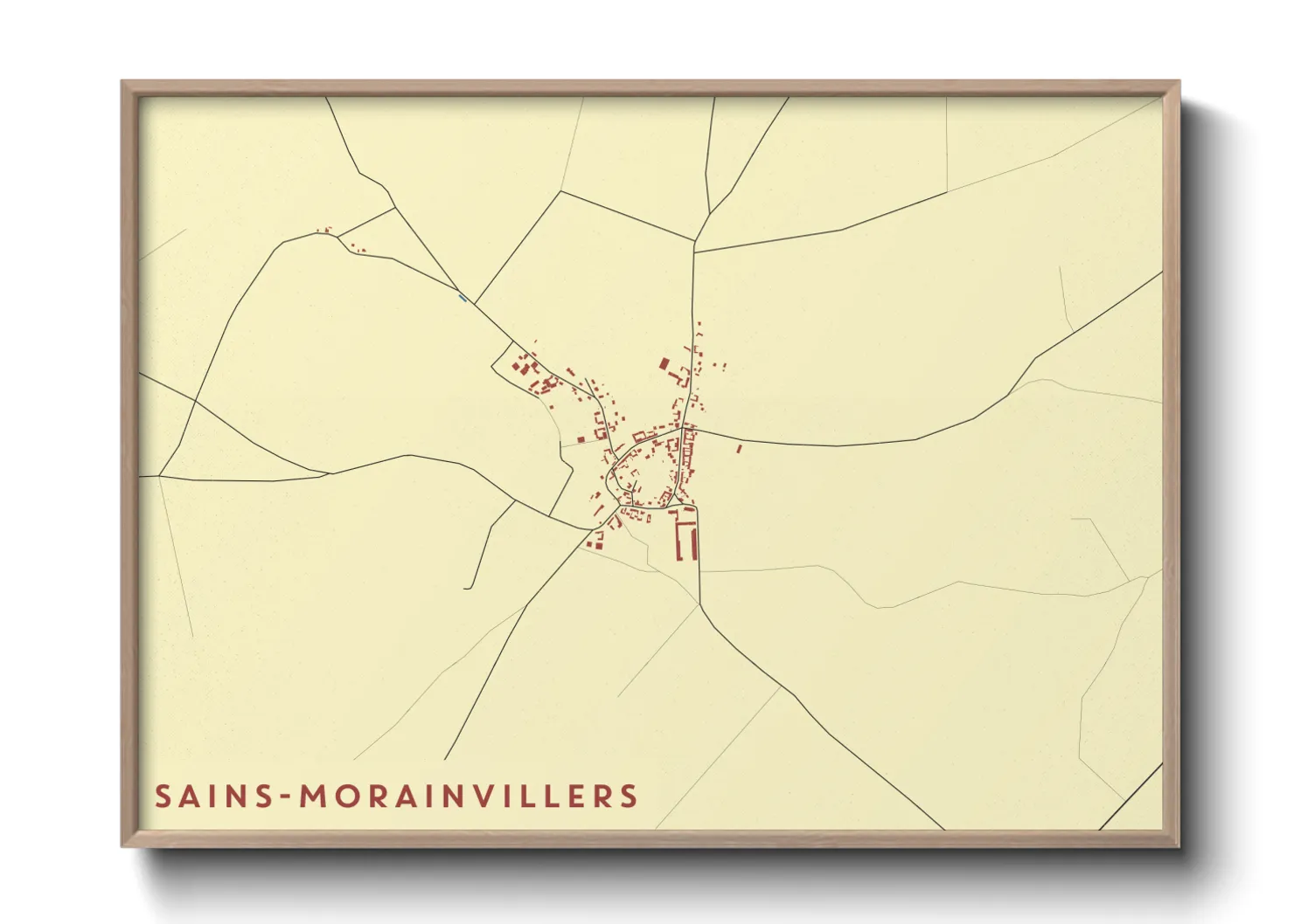 Une affiche de carte sur Sains-Morainvillers