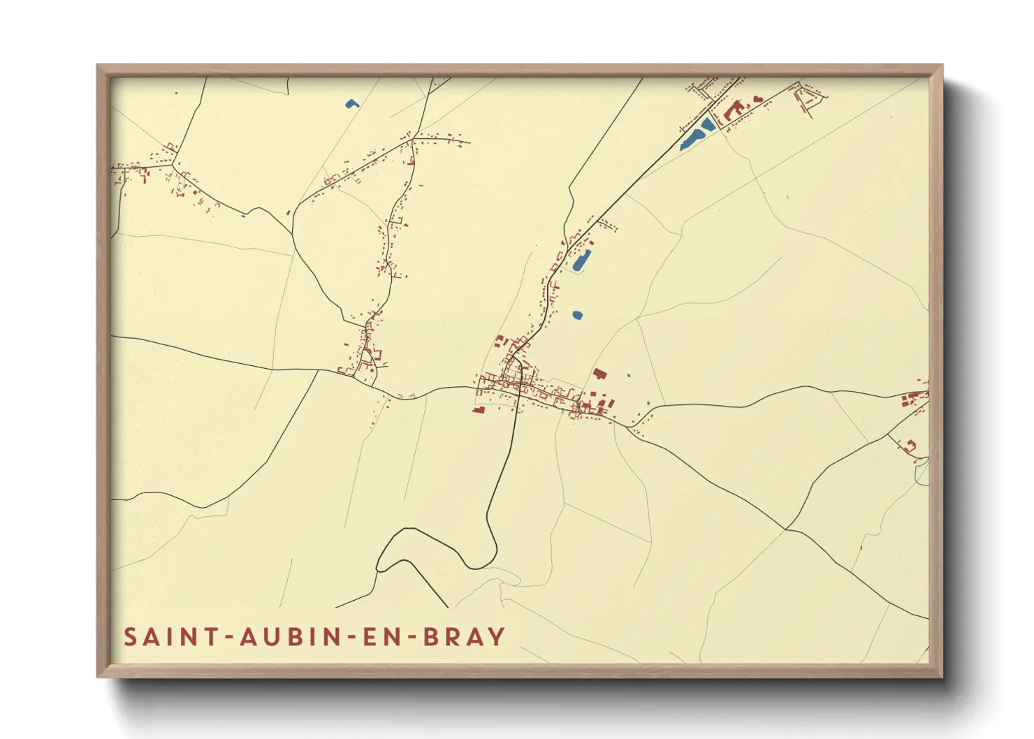 Une affiche de carte sur Saint-Aubin-en-Bray