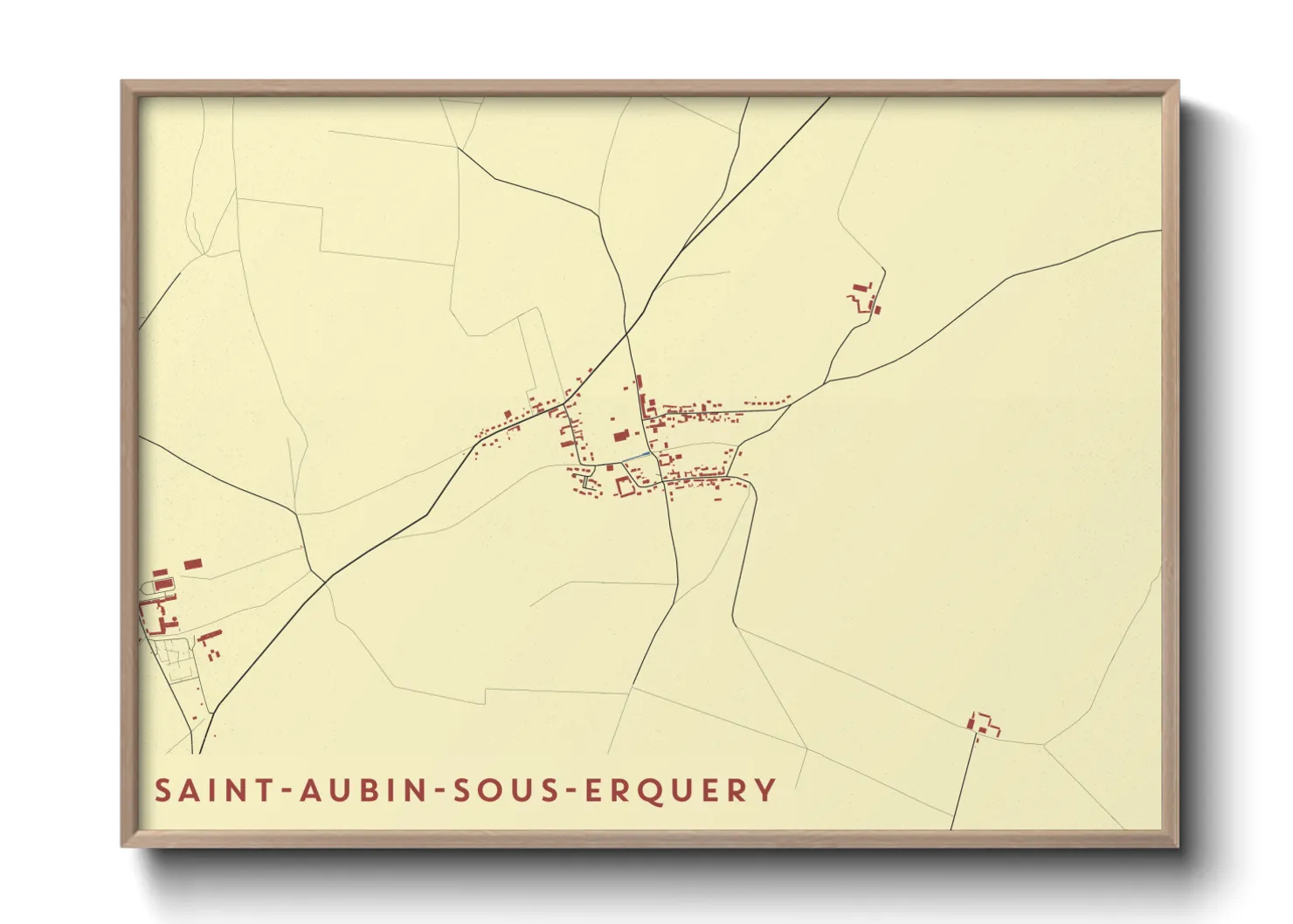 Une affiche de carte sur Saint-Aubin-sous-Erquery