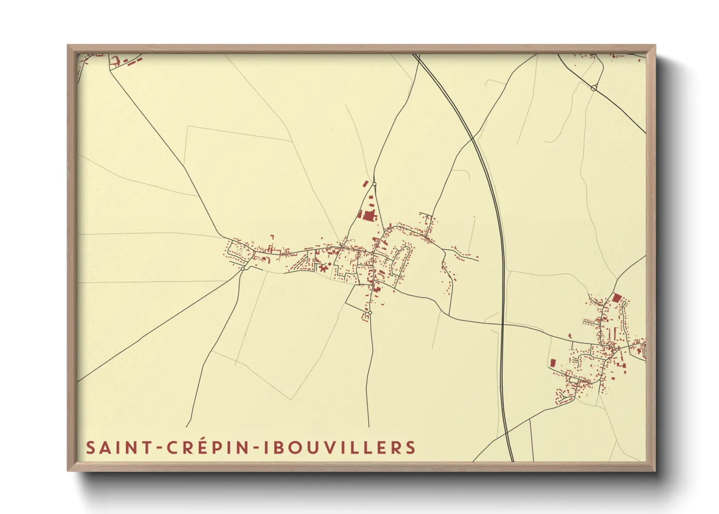 Une affiche de carte sur Saint-Crépin-Ibouvillers
