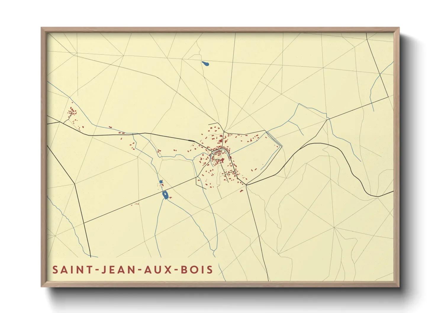 Une affiche de carte sur Saint-Jean-aux-Bois