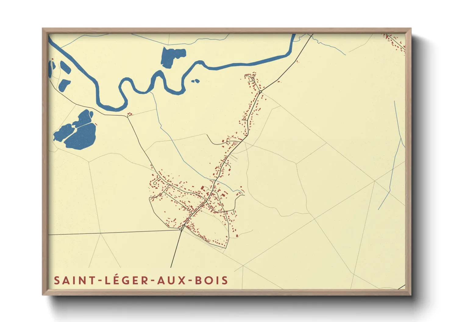 Une affiche de carte sur Saint-Léger-aux-Bois